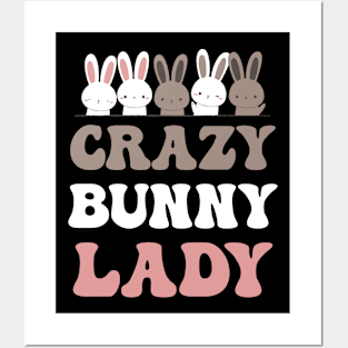 Crazy Bunny Lady Funny Easter Posters and Art